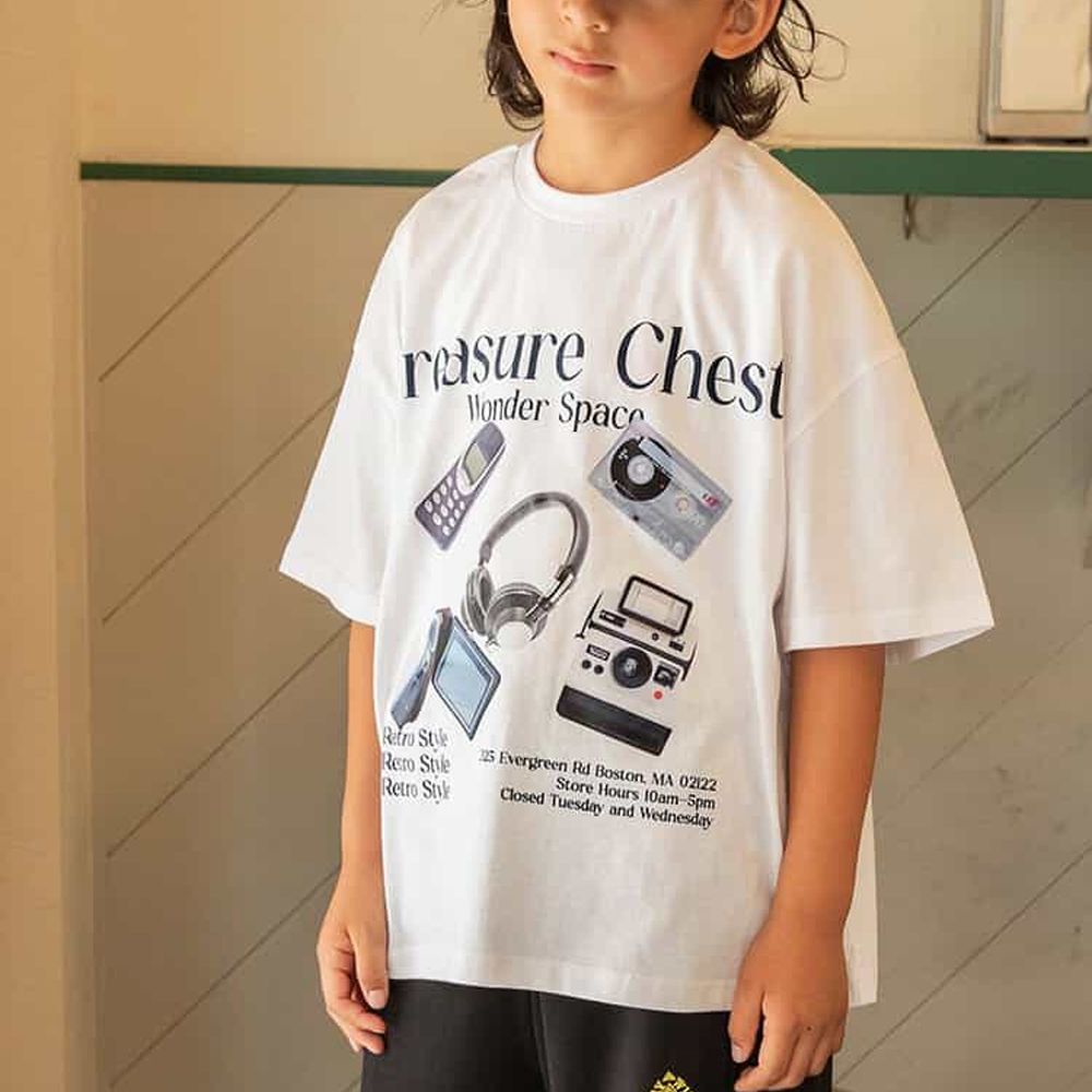 寬鬆街頭感五分袖上衣-時髦3C-白