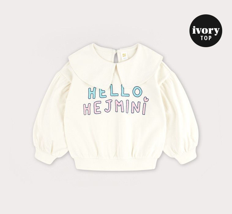 韓國 HEJMINI - 水手領泡泡袖褲裙套裝-象牙白