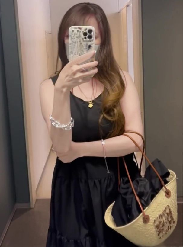 日本 GRL - 清新蛋糕層次無袖兩件式洋裝-奶茶棕