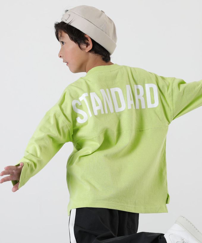 日本 devirock - 100%棉 背後英文標語長袖上衣-芥末黃