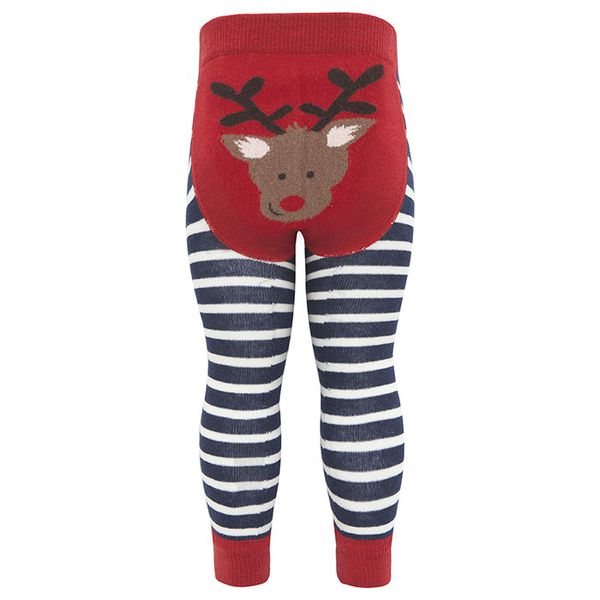 英國 JoJo Maman BeBe - 圖案嬰幼兒內搭褲/保暖襪-紅色麋鹿