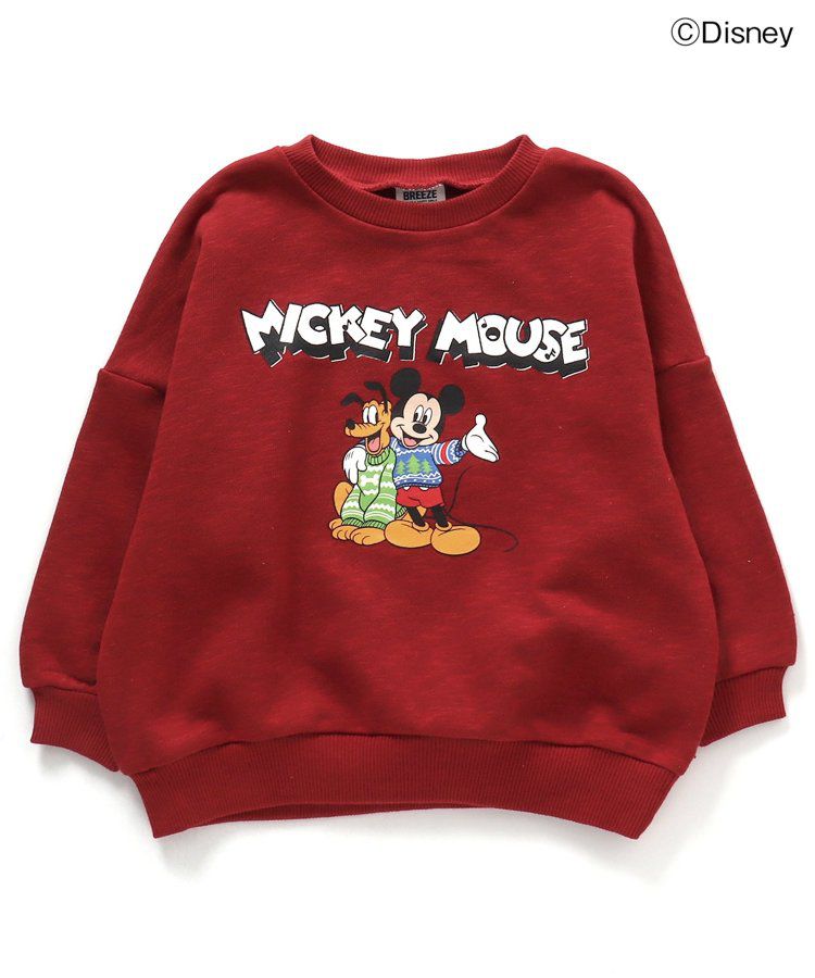日本 BREEZE - 迪士尼限定 裏毛長袖上衣-米奇毛衣-紅