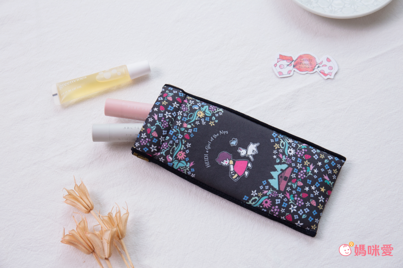 日本 3carat - 雲朵柔棉彈簧口金化妝包/眼鏡盒-玫瑰物語-粉 (17.5x8cm)