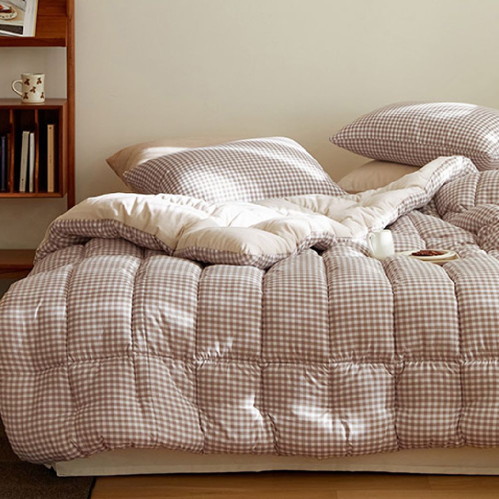 可水洗超細纖維桃皮感棉被(冬被)-可可鬆餅