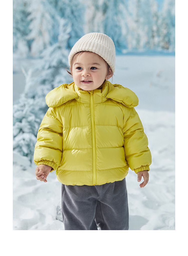 防水防污童趣造型羽絨外套(90%鴨絨)-熊熊耳朵-粉色