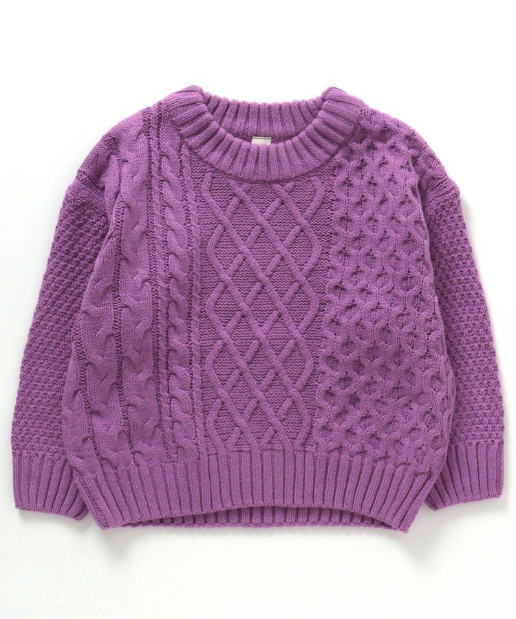 日本 apres les cours - 耀眼色麻花針織上衣(可機洗)-芥末黃