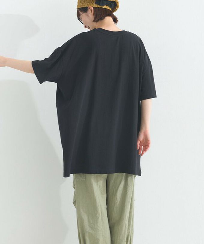 日本 Lupilien - 16OE天竺棉 氣質書籍印花寬鬆短袖上衣-橘