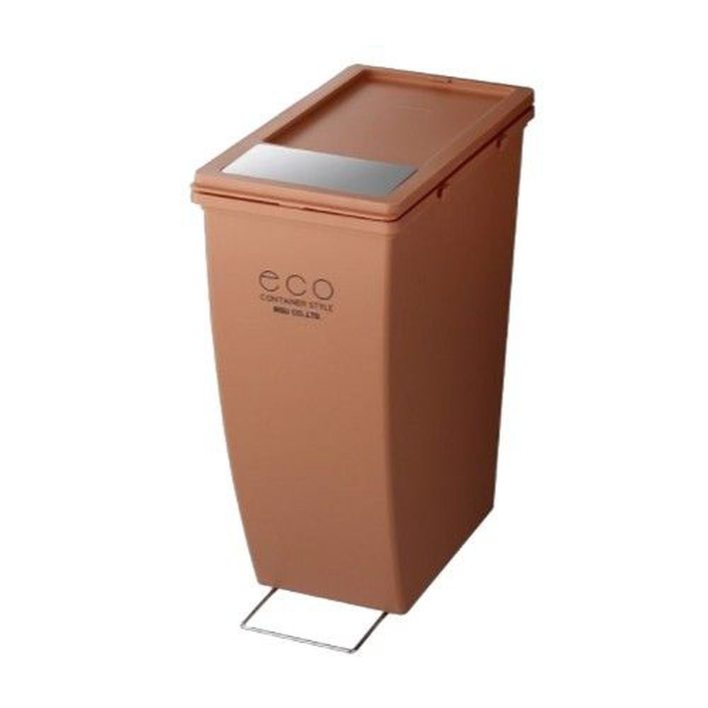 日本 eco container style - 雙用造型垃圾桶-橘紅色-21L