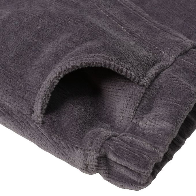 akachan honpo - 10分燈心絨褲-膝蓋圖案-深灰色