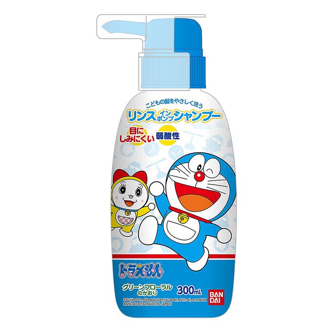 日本 BANDAI - 兒童洗髮精-哆啦A夢/清爽花香-300ML