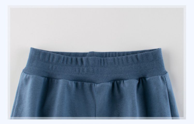 純棉假兩件休閒短袖套裝-微笑-海軍藍