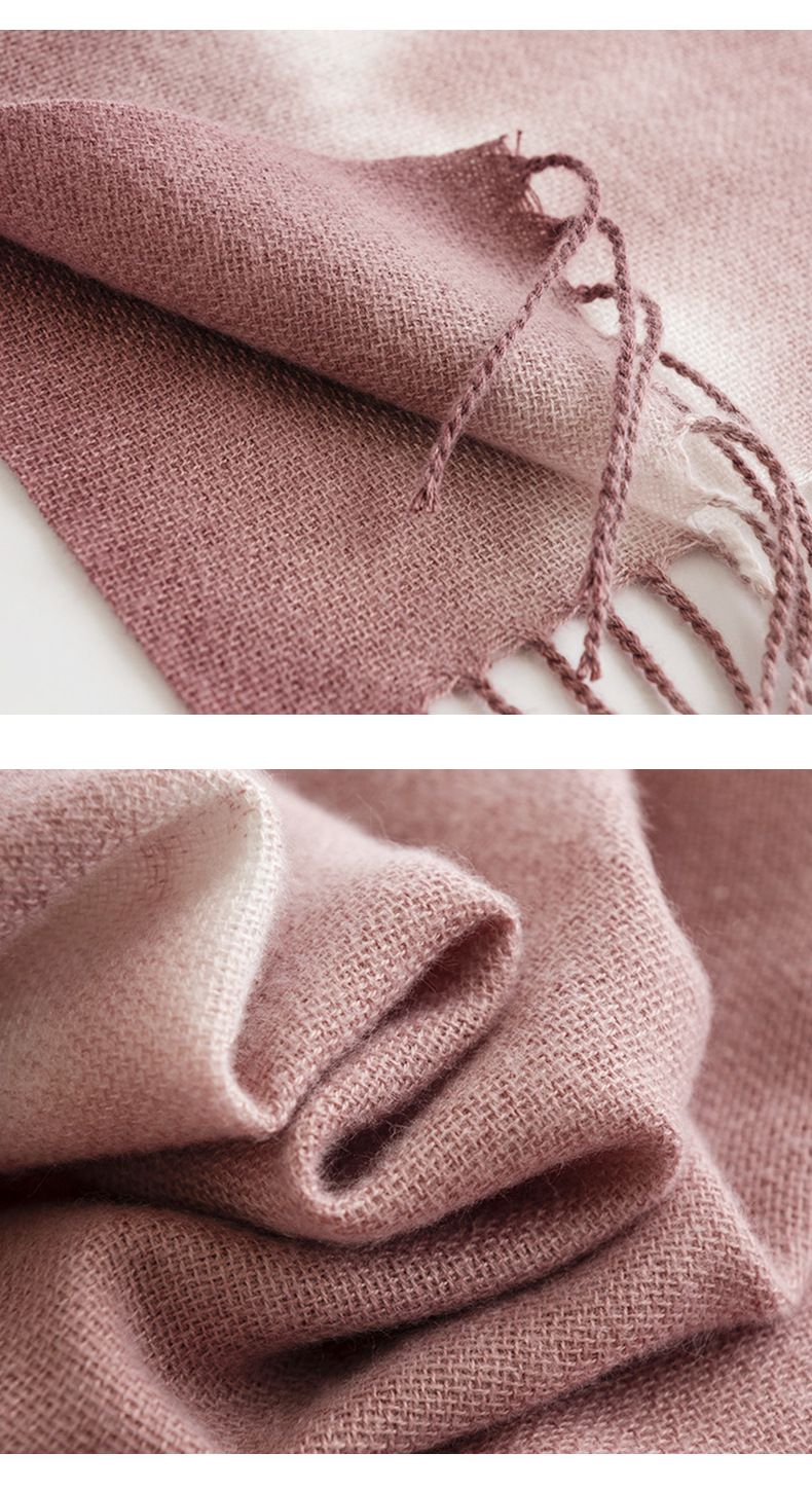 漸層優雅仿羊絨保暖圍巾-莫蘭迪綠 (200x65cm)