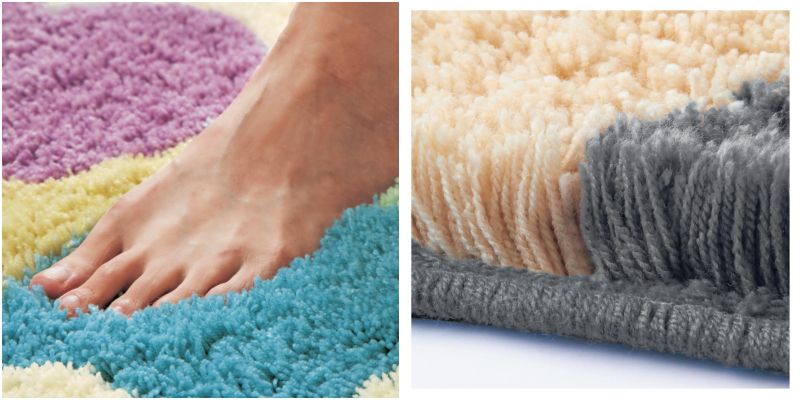 日本千趣會 - 迪士尼 日本製 腳踏墊(玄關/房門)-米奇撞色格子-綠紫色系