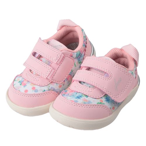 日本IFME - 渲染粉紅花色寶寶機能學步鞋-紅花色