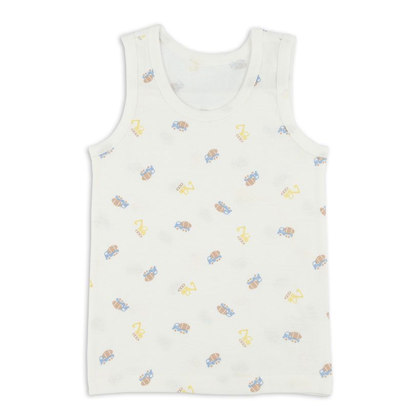 akachan honpo - 速乾寬肩背心-工程車-藍色