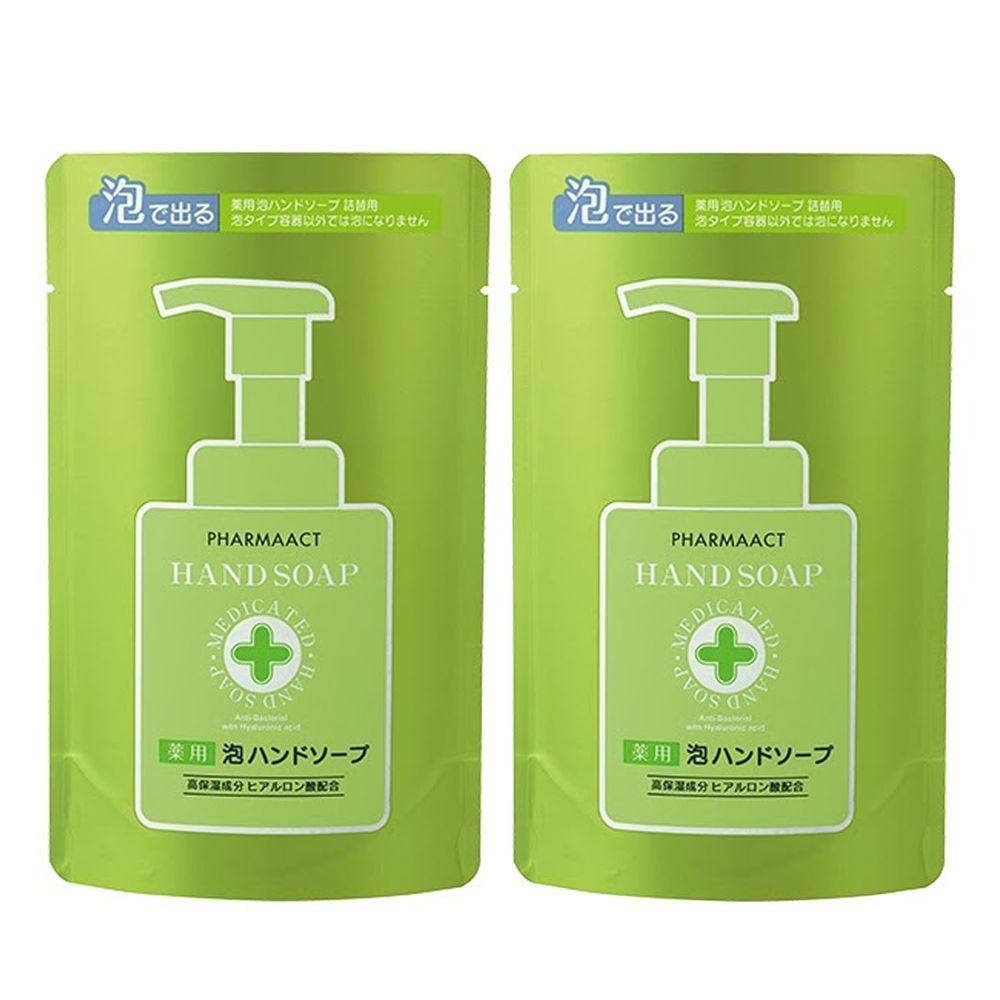 日本熊野油脂 KUMANO - PharmaACT 無添加藥用弱酸性抗菌泡沫洗手乳/洗手慕斯-補充包-特惠2入組-200ml*2