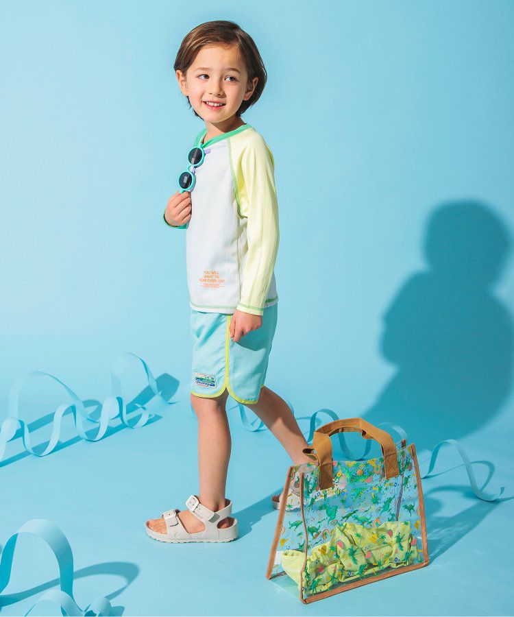 日本 BREEZE - 防水PVC手提袋/游泳包-海洋生物-水藍 (26x35x12.5cm)