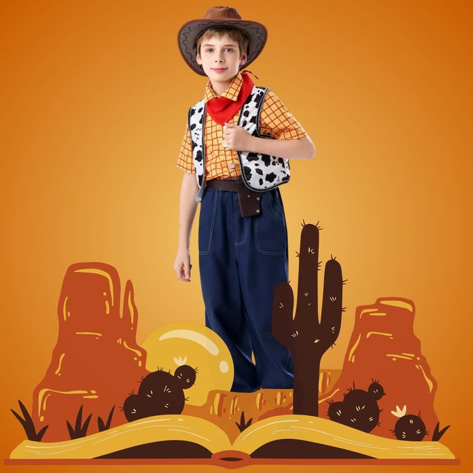 玩具人牛仔警長6件組套裝-萬聖節變裝服