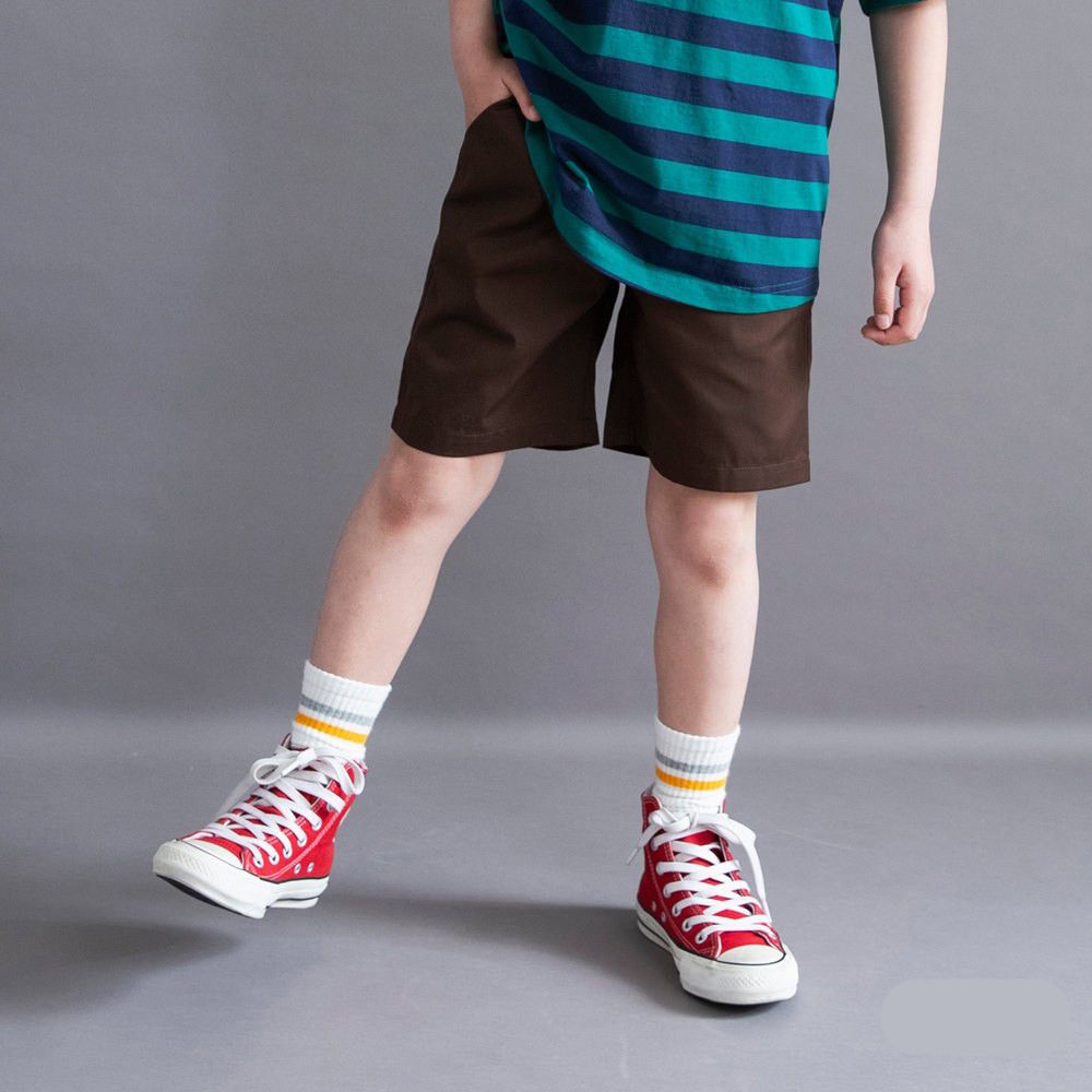 挺版帥氣百搭五分褲-素色-咖啡