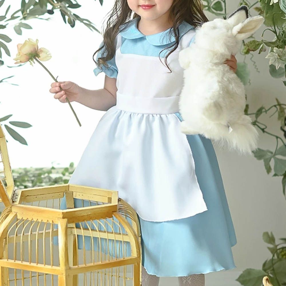 [萬聖節]經典愛麗絲少女短袖洋裝-淺藍