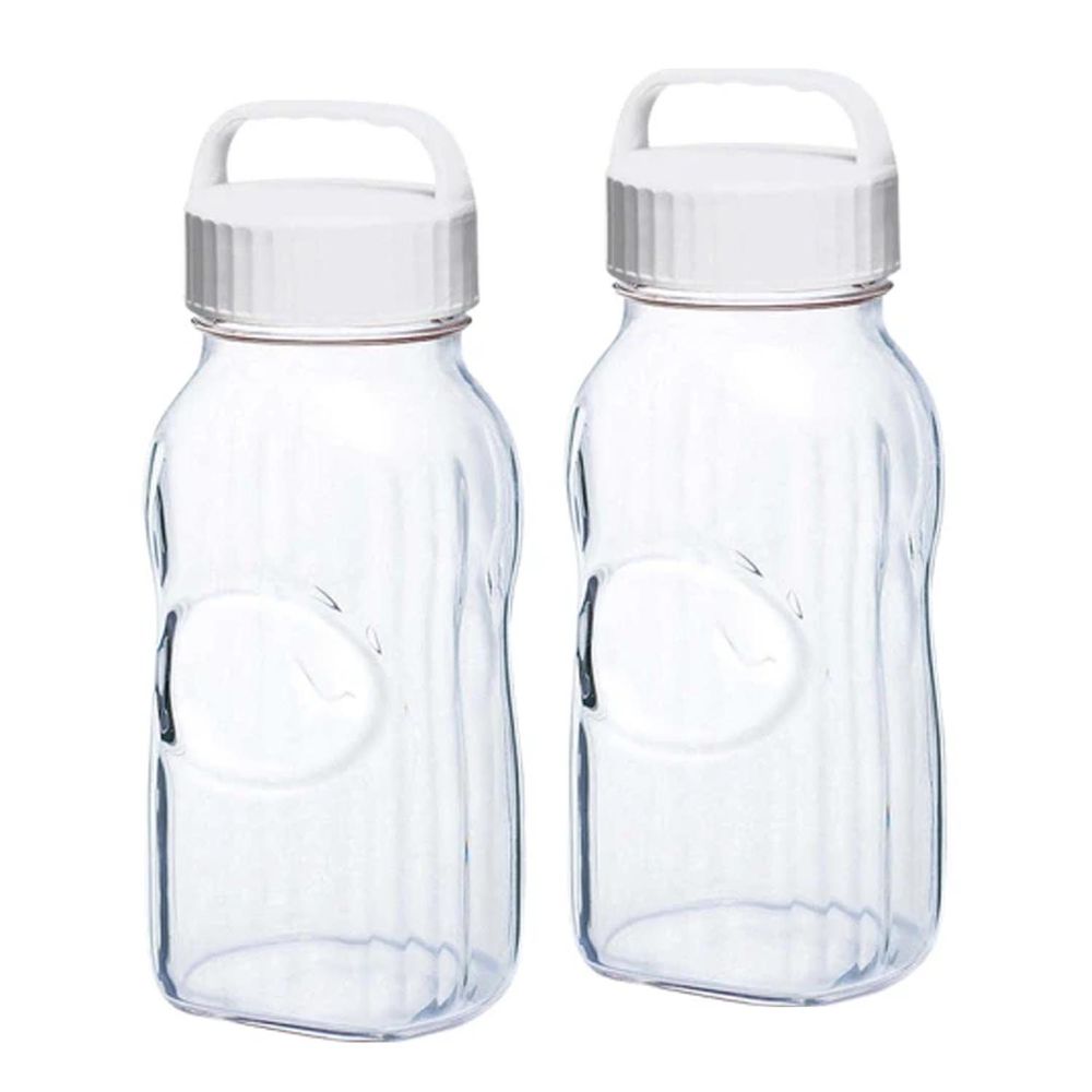 TOYO-SASAKI GLASS 東洋佐佐木 - 日本製玻璃梅酒瓶2L(2入組)白色(77861-W)醃漬瓶/保存罐/釀酒瓶/果實瓶