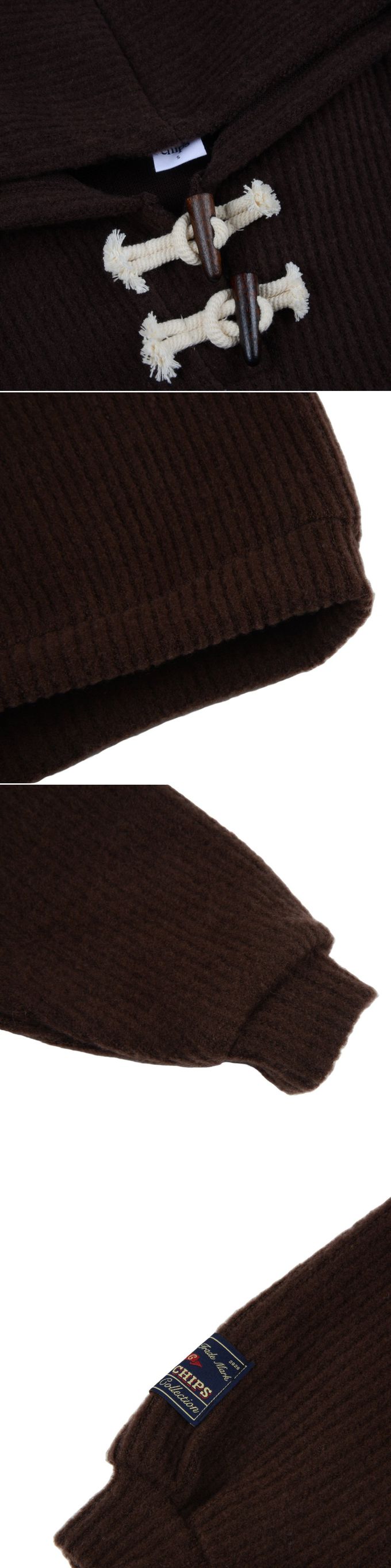 韓國 FORK CHIPS - 牛角釦裝飾拉絨連帽帽T-天藍