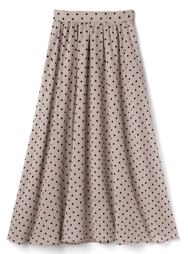 日本 GRL - 復古圓點點雪紡長裙-藍