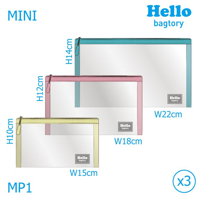 香港百寶袋王 Bagtory HK - Hello Mini 多用途迷你袋-藍色天堂鳥+草莓牛奶+香蕉牛奶