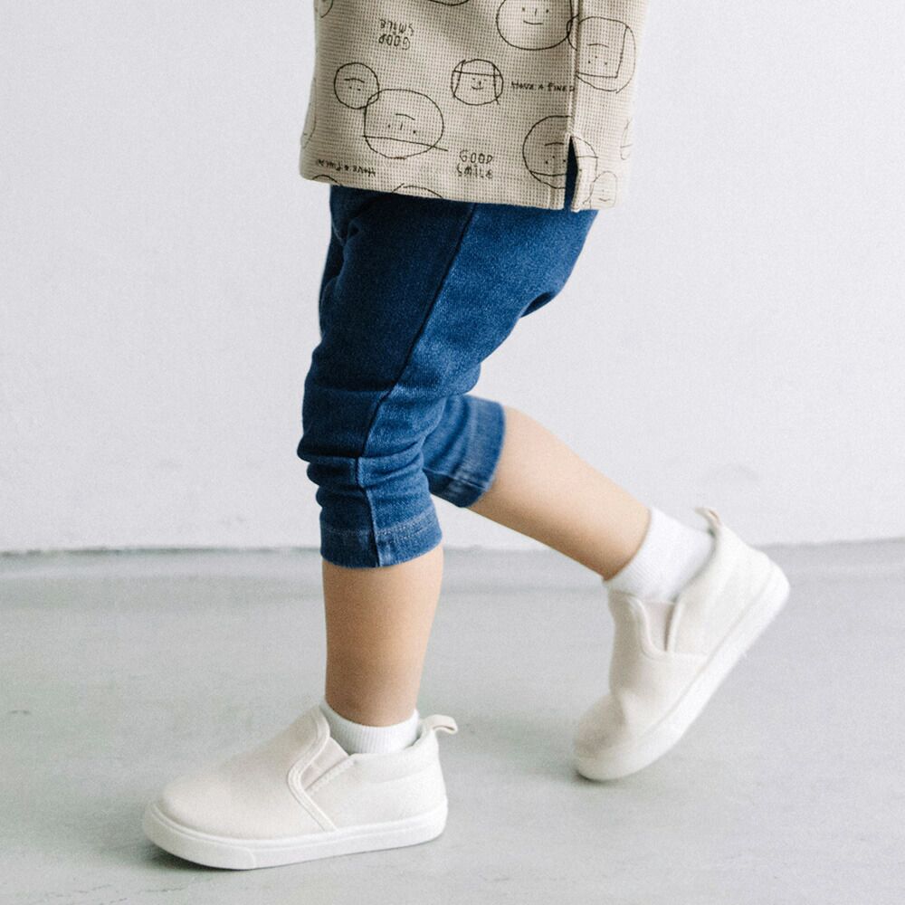 日本 ma lalumiere store - 仿牛仔質感柔軟合身七分褲-丹寧藍