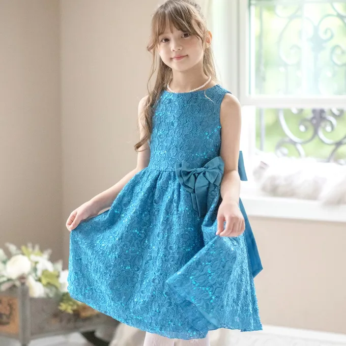 日本 Catherine Cottage - 優雅千金亮片蕾絲洋裝/小禮服-莓果紅