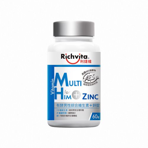 Richvita利捷維 - 有酵男性綜合維生素+鋅 60錠
