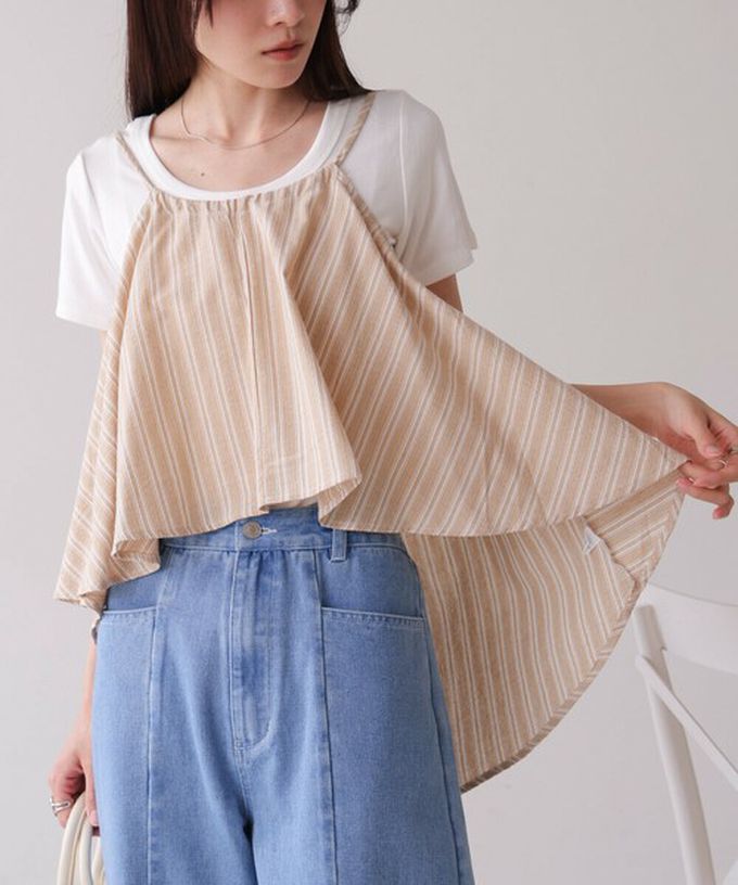 日本 Bab - 簡潔舒適混棉細肩帶長褲套裝-素面-經典黑 (M)