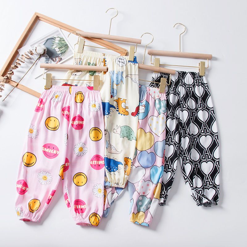 純棉休閒防蚊褲/空調褲-方格恐龍-綠+杏