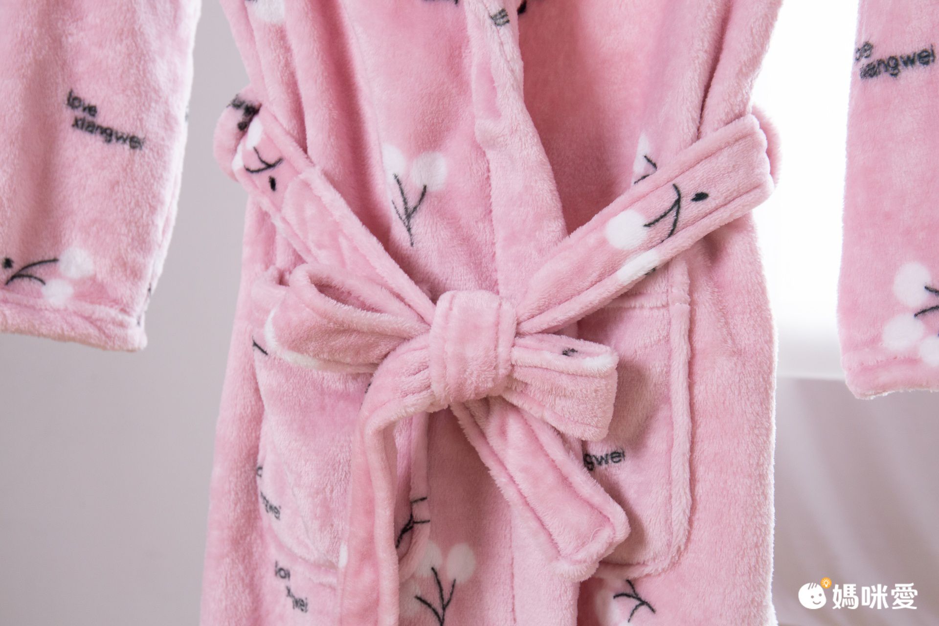 成人超柔軟珊瑚絨睡袍-愛心