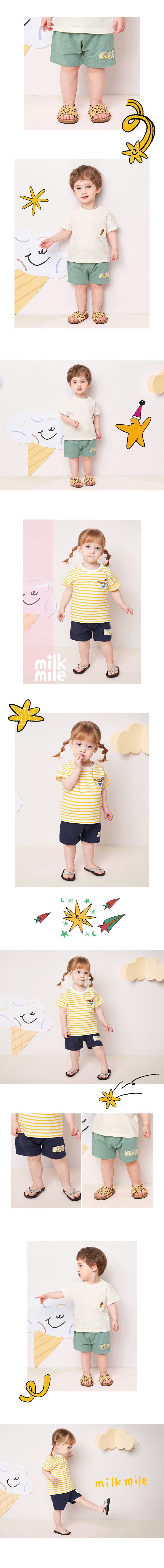 韓國 milk mile - 單色鬆緊腰短褲-海軍藍