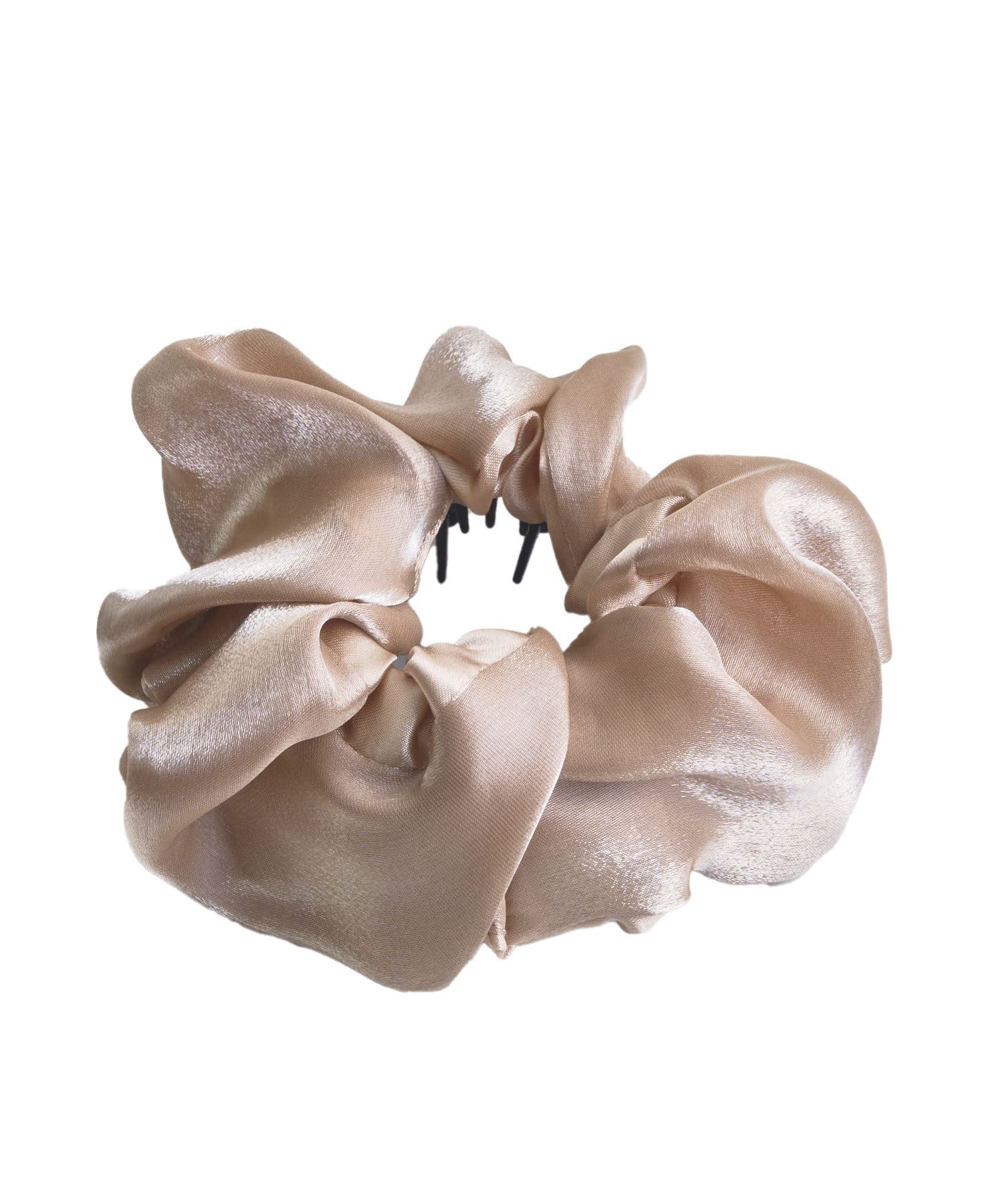 日本 Lattice - [日雜推薦] 不用綁！優雅光澤大腸圈髮環-波浪壓紋-時尚黑