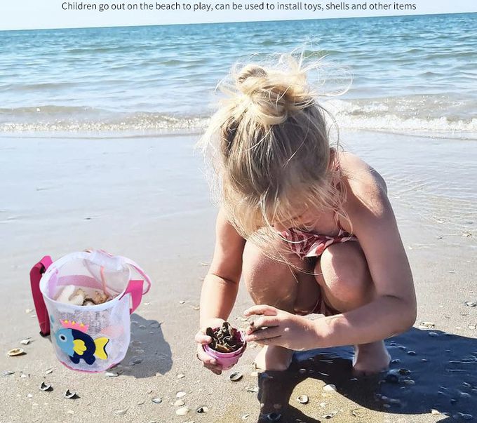 立體造型兒童斜背玩沙包/水桶包-小魚-粉色 (17x15cm)