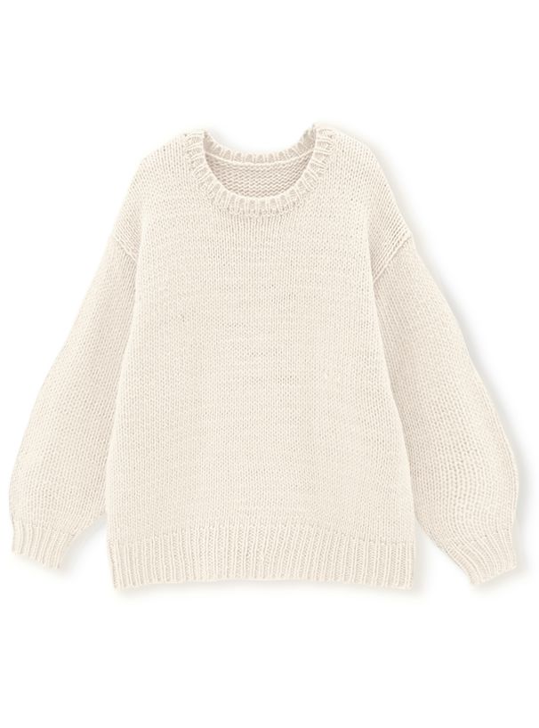 日本 GRL - 慵懶感落肩長版針織上衣-秋日橘 (F)