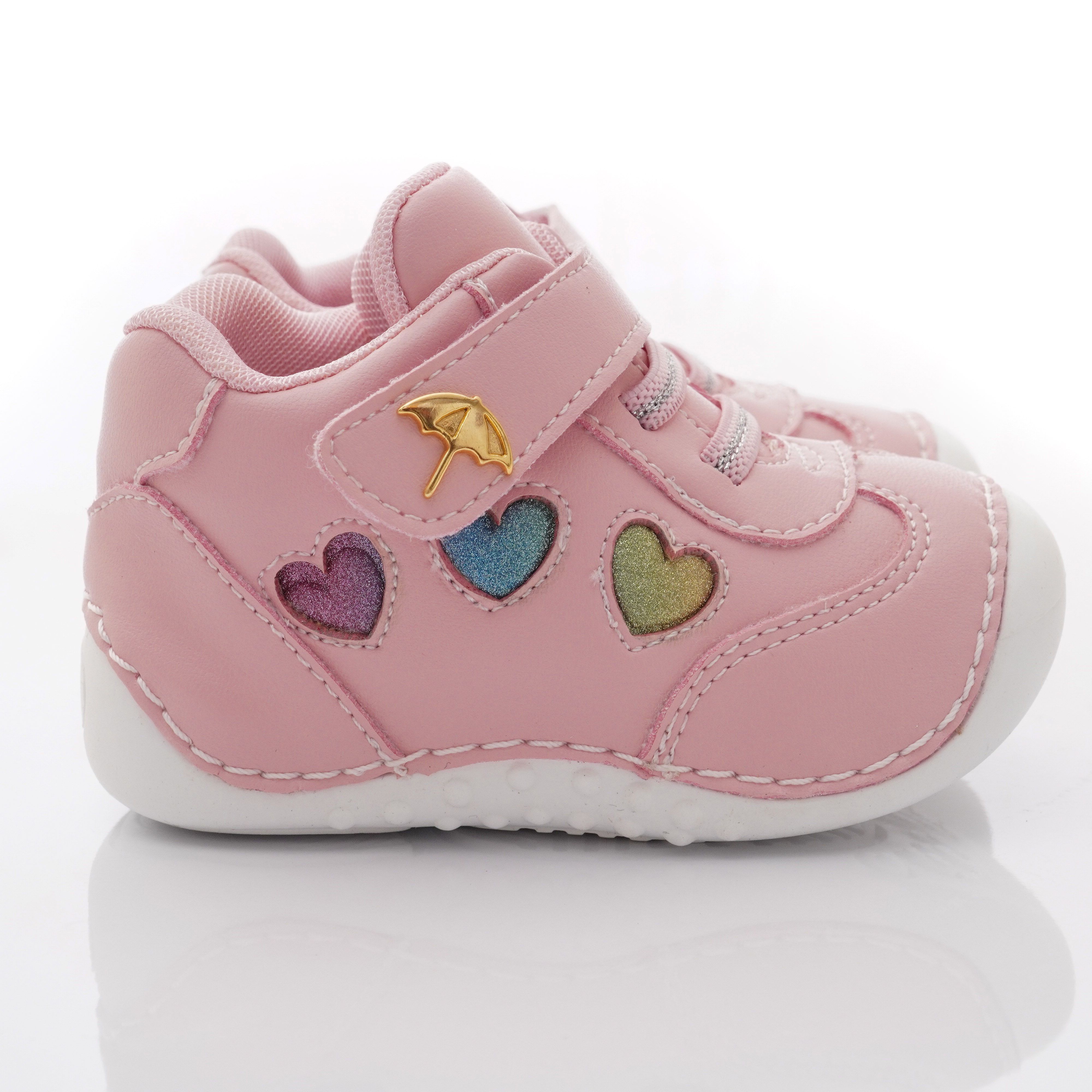 Arnold Palmer 雨傘牌 - 專櫃童鞋-皮質愛心學步款(寶寶段)-粉