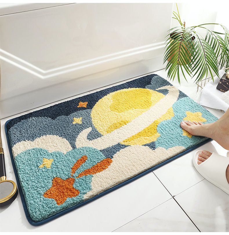 快速吸水植絨浴室腳踏墊-星球奇遇