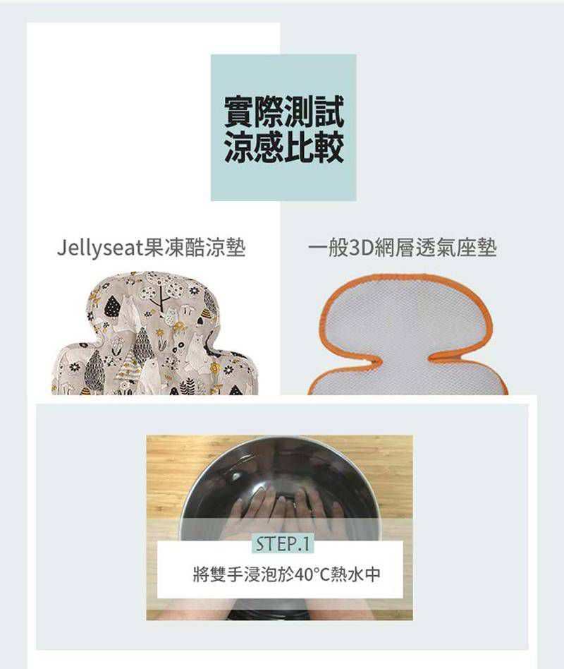韓國 Jellypop - 獨家微顆粒果凍涼珠推車座墊-100%純棉酷涼墊-冰上雪樂園-淡藍 (69 X 33 X1.5(±2cm))