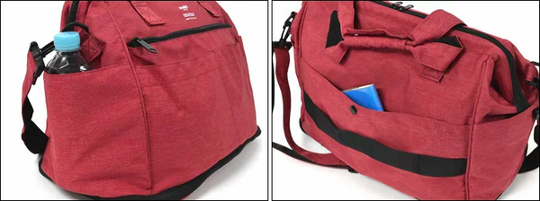 日本 Anello - 2way大開口大容量可擴充行李袋(可肩背)-灰色 (31x40x21cm)-26L