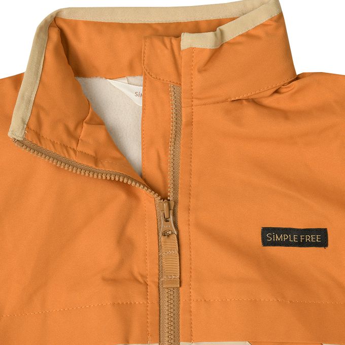 akachan honpo - 防潑水夾克-內裡刷毛-橘色