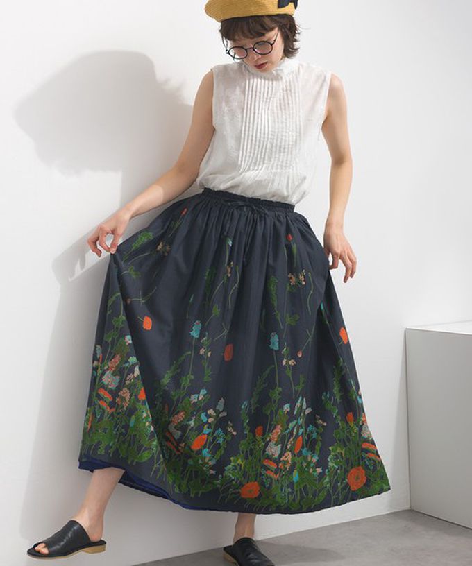 日本 Lupilien - 熱銷再販 2way雙面穿印度棉典雅長裙-灰x珊瑚橘