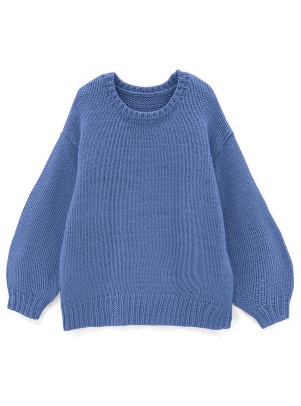 日本 GRL - 慵懶感落肩長版針織上衣-秋日橘 (F)