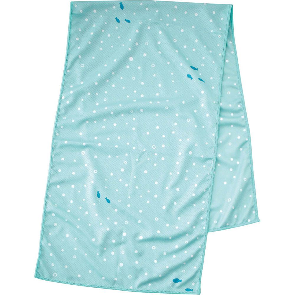 UV CUT抗菌加工降溫涼感巾-薄荷綠-小魚 (30×100cm)