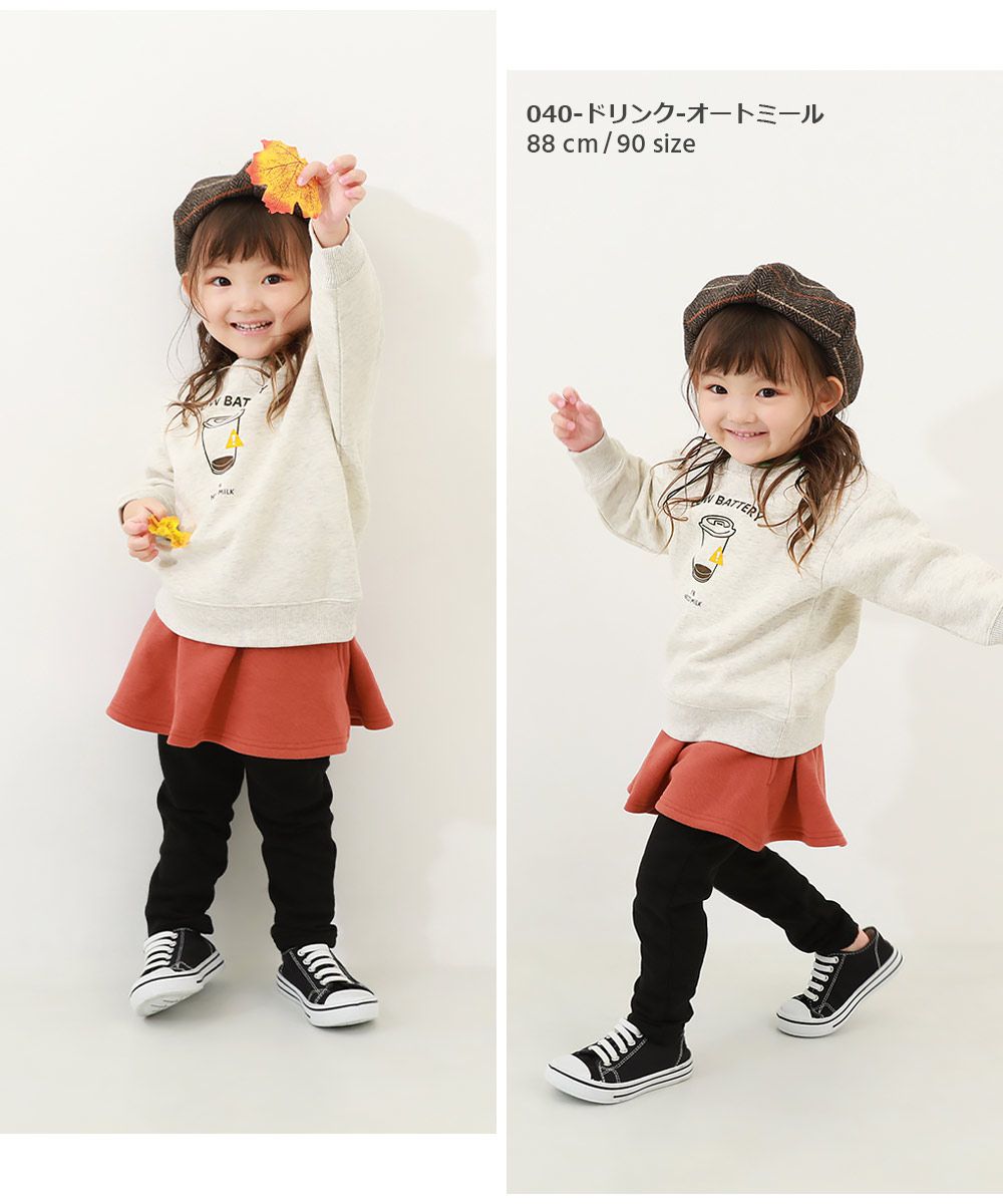 日本 devirock - [推薦定番]裏起毛印花長袖上衣-背後Attention-卡其棕