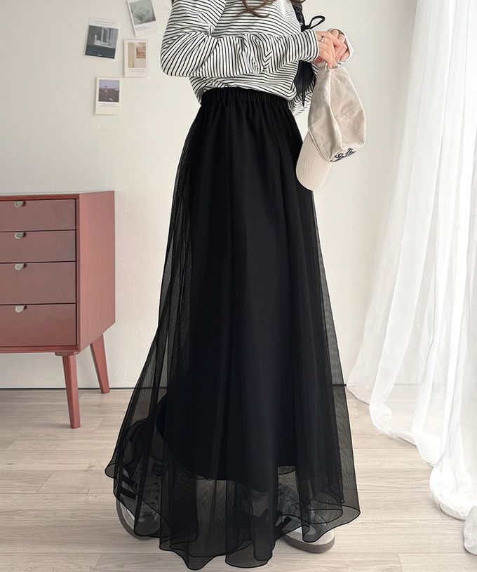 日本 Classical Elf - 浪漫蓬鬆層次感超長紗裙-米白