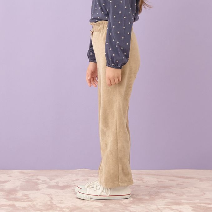 日本 Lycee mine - 柔軟絨面針織素色長褲-卡其杏