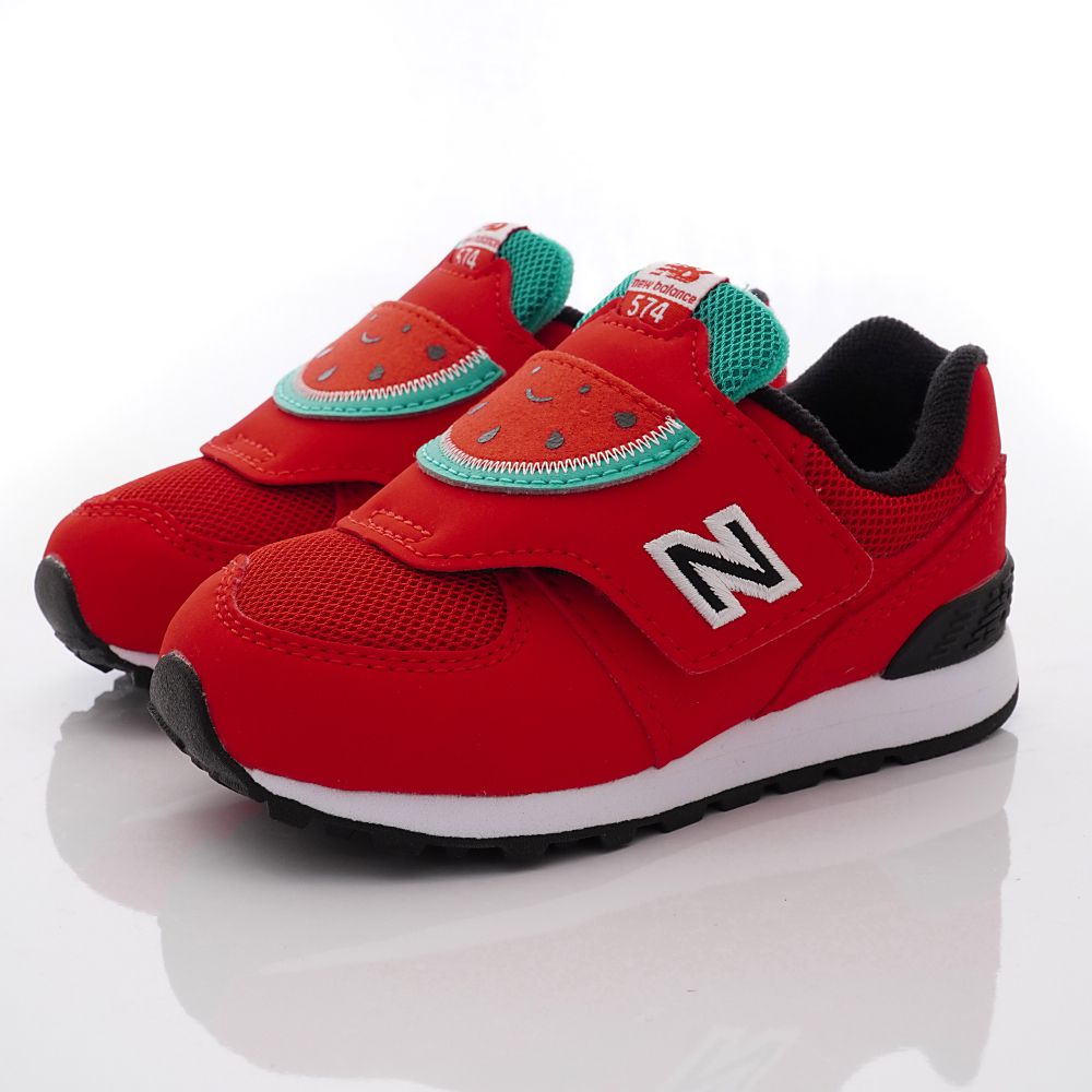 New Balance - 復古透氣慢跑西瓜鞋款574FRR系列(小童段)-紅